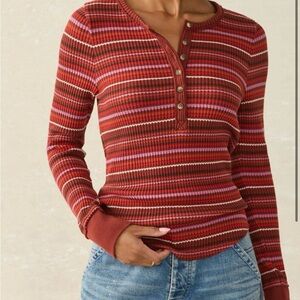 Faherty Legend Henley Sunset Stripe